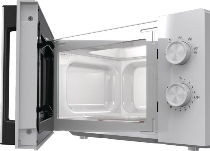 Мікрохвильова піч Gorenje, 17л, мех. керув., 700Вт, дисплей, білий
