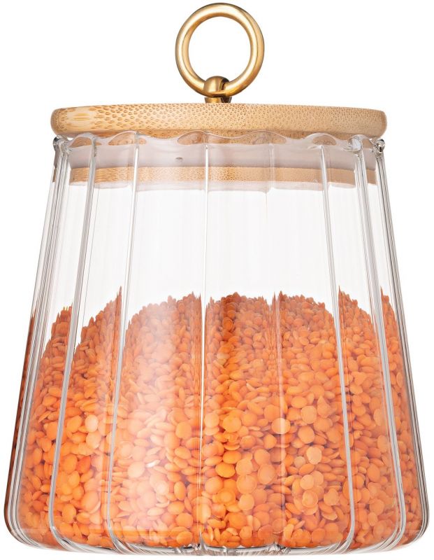 Банка для зберігання ARDESTO Fresh Vintage, 650мл, скло, бамбук, прозорий