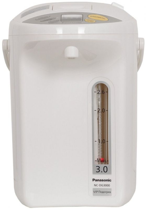 Термопот Panasonic 3л, дисплей, пластик, білий