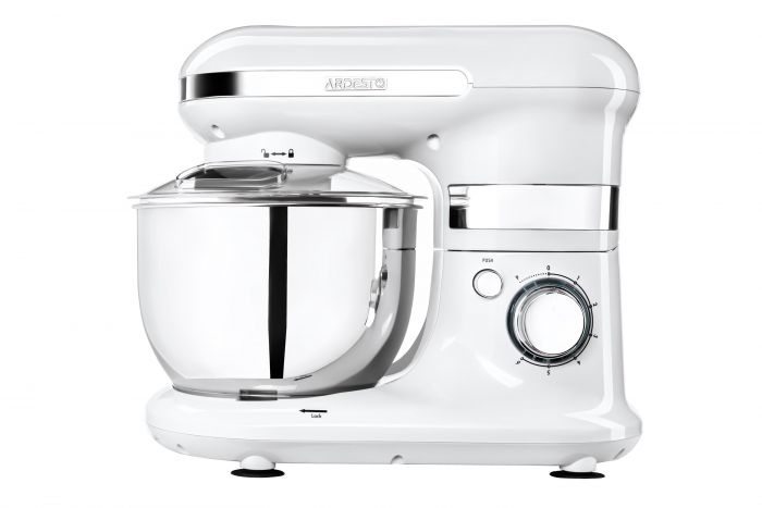 Міксер Ardesto планетарний 800Вт, насадки-3, чаша-нерж., метал, 4л, Pulse-режим, білий