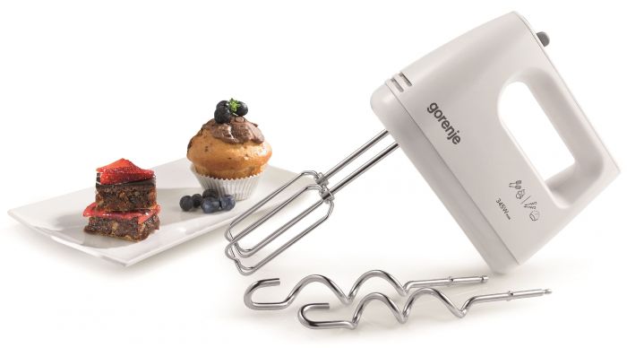 Міксер Gorenje ручний 345Вт, насадки-4, турборежим, білий