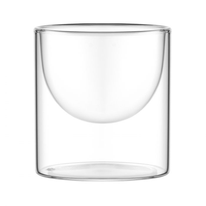 Набір креманок з подвійними стінками Ardesto, 220мл, 2шт, боросилікатне скло, прозорий