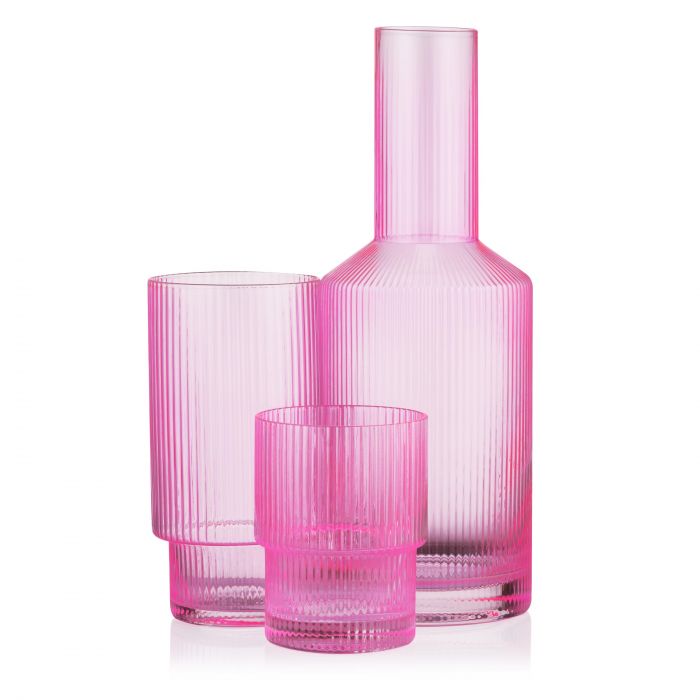 Набір склянок високих ARDESTO 380мл, 2шт, скло, рожевий