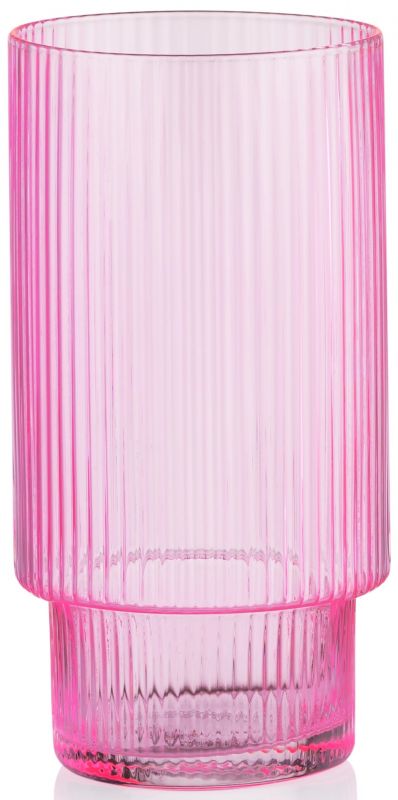 Набір склянок високих ARDESTO 380мл, 2шт, скло, рожевий