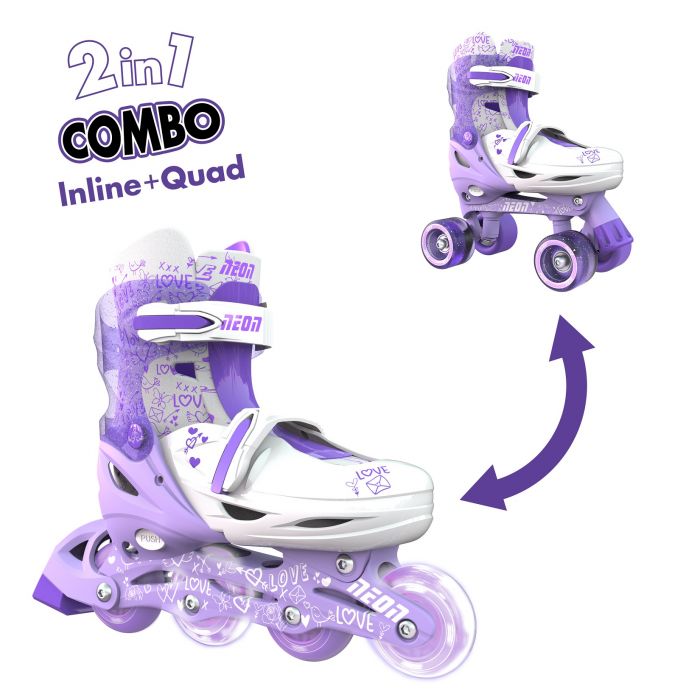 Роликові ковзани Neon Combo, розмір 34-37, фіолетовий
