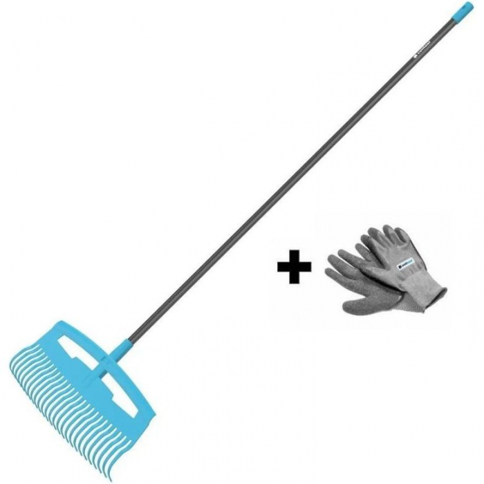 Граблі для листя Cellfast IDEAL, комплект із рукавичками BASIC, ширина 52.5см, 178см, 0.74кг