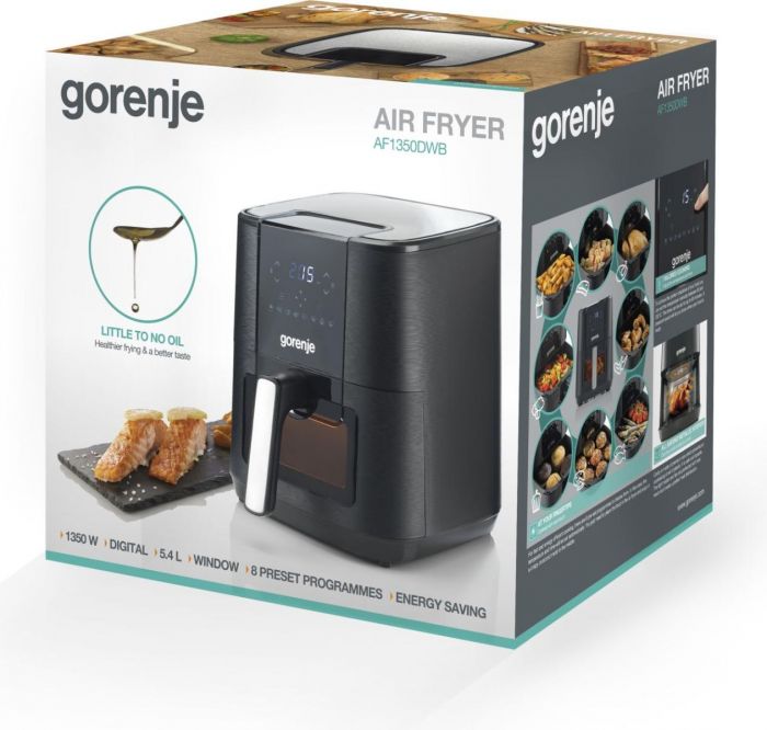 Мультипіч Gorenje 1350Вт, чаша-5.4л, сенсорне управл., 8 авто. програм, пластик+метал, чорний