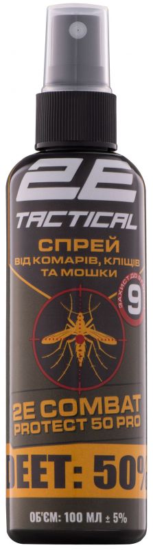 Спрей від комарів, кліщів та мошок 2E Combat Protect 50 Pro, 100 мл