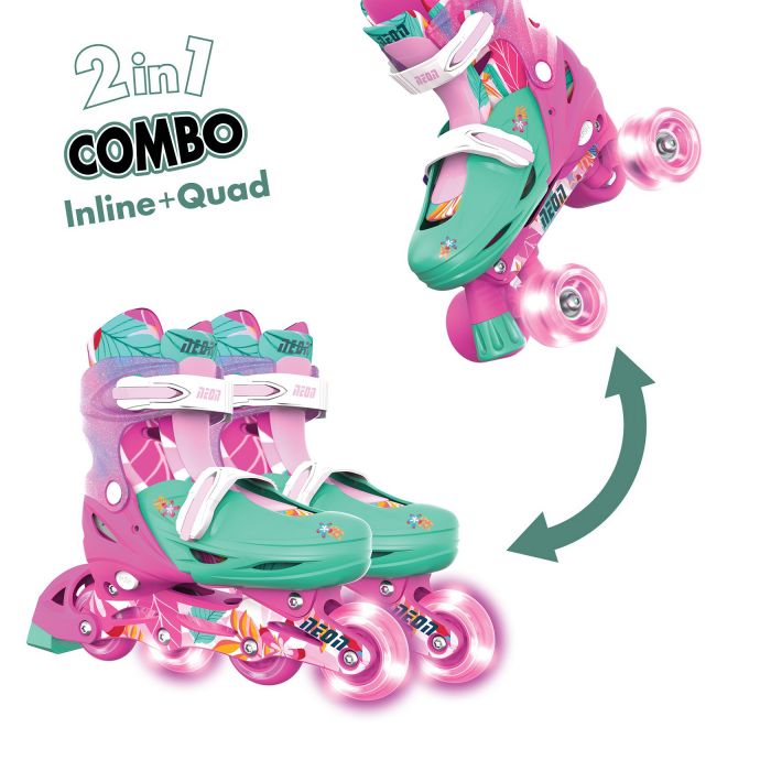 Роликові ковзани Neon Combo, розмір 34-37, квіти
