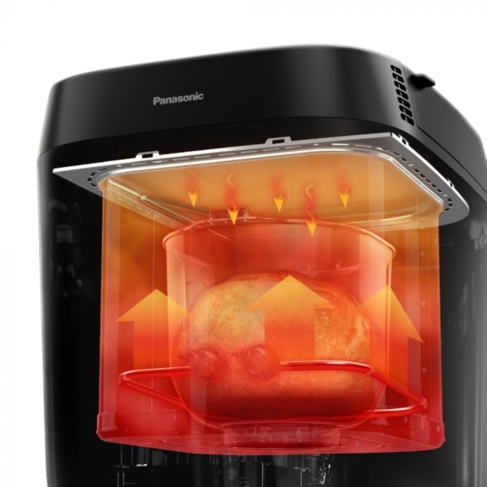 Хлібопічка Panasonic 700Вт, програм-18, макс.ваг -1кг, форма-круг, пластик, чорний