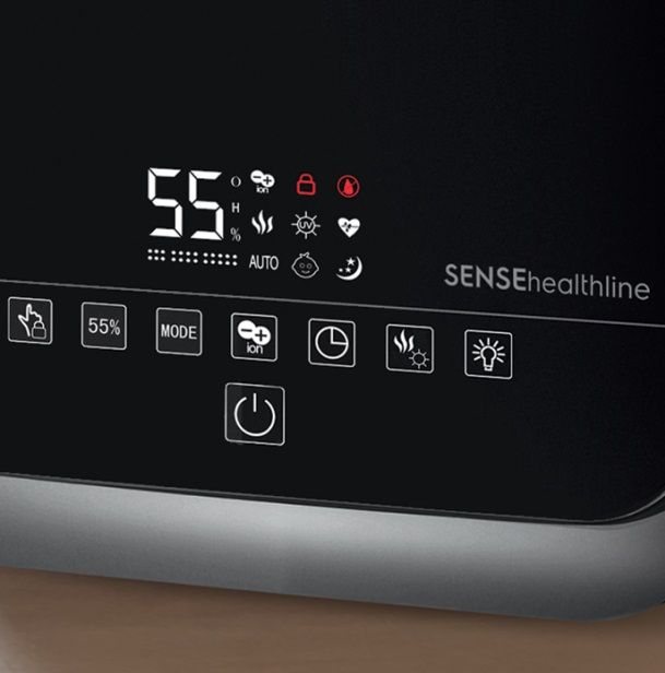 Зволожувач повітря Electrolux SENSEhealthline EHU-3315D 5.5 л, 50 м2, 400 мл/г, ультразвуковий, іонізатор, гігростат, аромакапсула, стерилізація пари, пульт ДК, білий