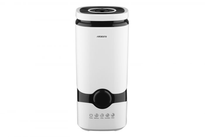 Зволожувач повітря ARDESTO ультразвуковий, 40м2, 4л, 300мл/г, електр. кер-ння, пульт ДК, верх. залив води, білий