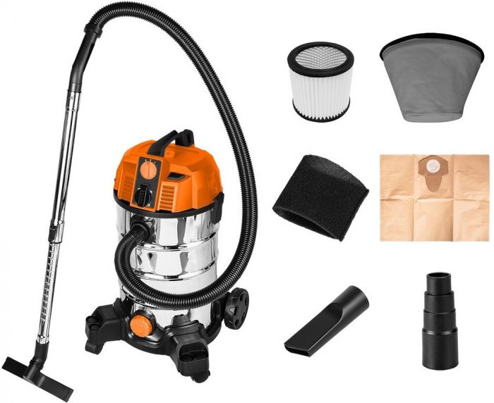 Пилосос професійний Neo Tools 1600Вт 18 кПа контейнер 35л HEPA колеса 7.5кг