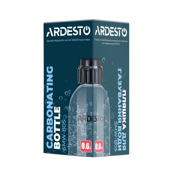 Пляшка для сифону ARDESTO 0,6л, пластик, прозорий