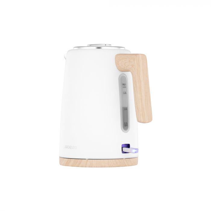 Електрочайник Ardesto EKL-F420WWD, 1.7л, метал, мат, Strix, білий