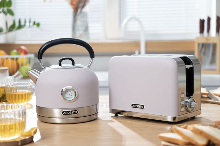 Тостер Ardesto T-F500L, 800Вт, метал, 2 слоти, ліловий+сріблястий