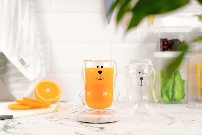 Набір чашок з кришкою з подвійними стінками ARDESTO Animals, 300мл, 2шт, боросилікатне скло, прозорий