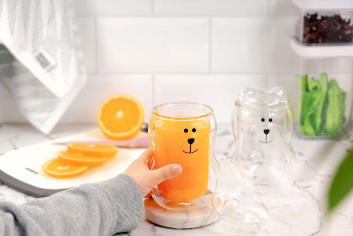 Набір чашок з кришкою з подвійними стінками ARDESTO Animals, 300мл, 2шт, боросилікатне скло, прозорий