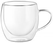 Набір чашок з ручками і подвійними стінками Ardesto, 300мл, 2шт, боросилікатне скло, прозорий