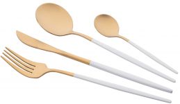 Набір столових приборів Ardesto Gemini Lecco, 4 прибори, нержавіюча сталь, золотисто-білий