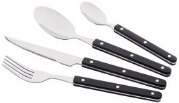 Набір столових приборів Ardesto Gemini Aosta, 16 приборів, нержавіюча сталь, пластик, чорний