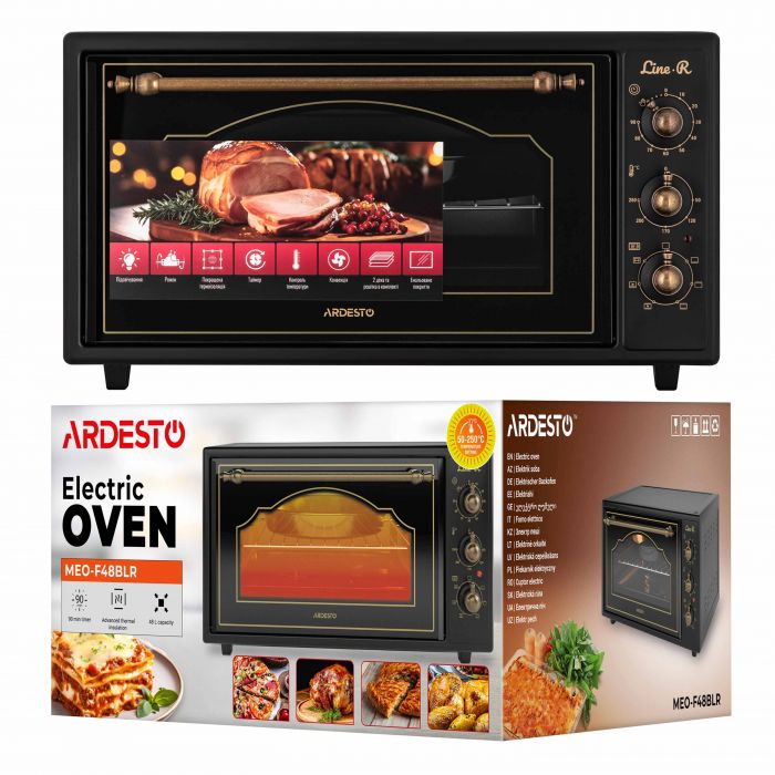 Піч електрична ARDESTO Line-R, 48л, 1600Вт, механіч., конвенція, чорний