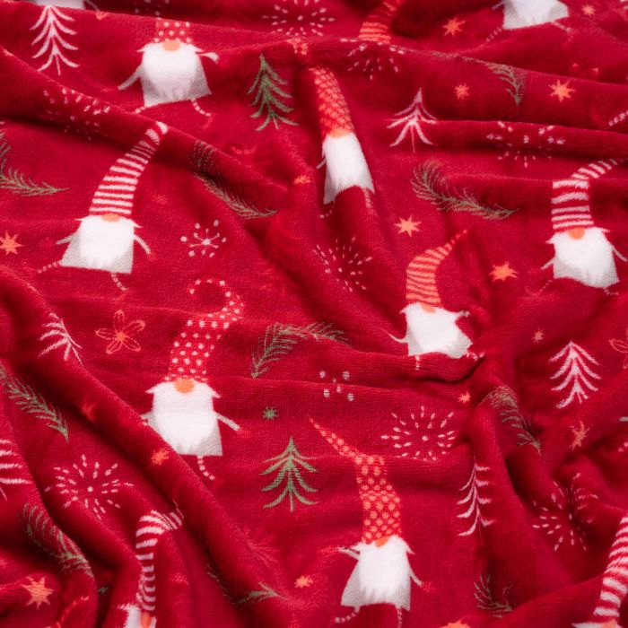 Плед Ardesto Christmas Flannel, 160х200см, 100% поліестер, гноми