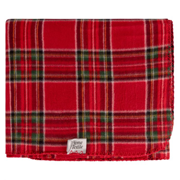Плед Ardesto Christmas Fleece 130x160см, 100% поліестер, клітинка, червоний