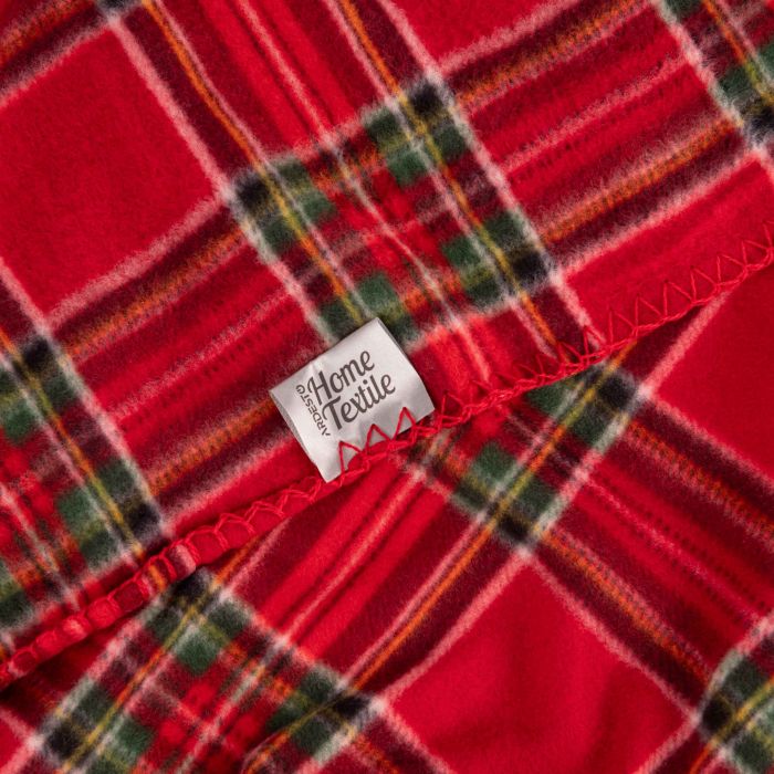 Плед Ardesto Christmas Fleece 130x160см, 100% поліестер, клітинка, червоний