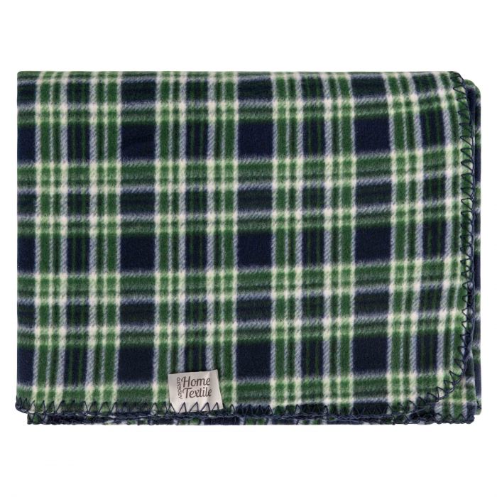 Плед Ardesto Christmas Fleece 130x160см, 100% поліестер, клітинка, зелений