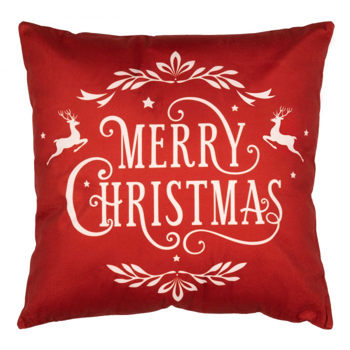 Подушка декор. Ardesto Christmas Happy Holidays 45х45см, 100% поліестер, червоний