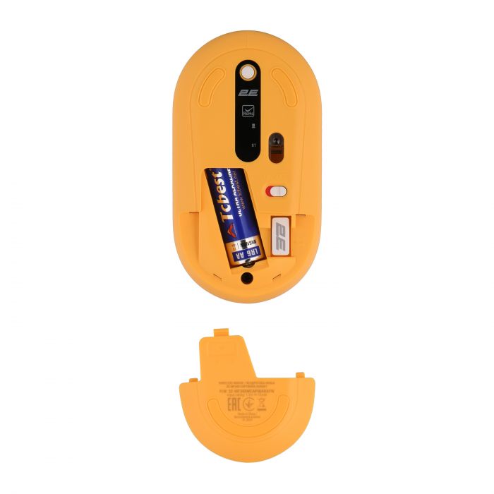 Миша 2E MF300 CAPYBARA:SUNSET Silent WL BT, жовтий