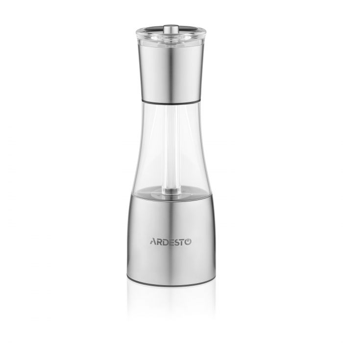 Млинок для солі та перцю 2 в 1 ARDESTO Gemini, 140мл, акрил, нержавіюча сталь, прозорий