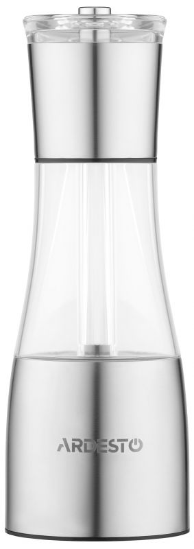 Млинок для солі та перцю 2 в 1 ARDESTO Gemini, 140мл, акрил, нержавіюча сталь, прозорий