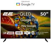 Телевізор 50" 2E QLED 4K 60Hz Smart Google TV Black
