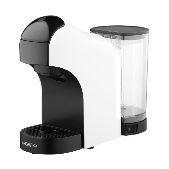 Кавоварка Ardesto капсульна, 0.8л,  капсули Nespresso, Nescafe Dolce Gusto, мелена кава, сенсорне керування, білий