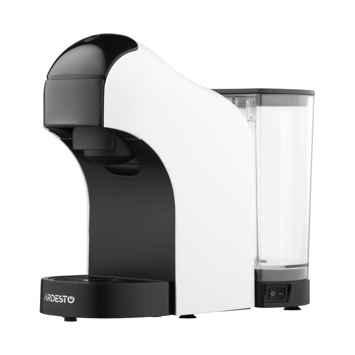 Кавоварка Ardesto капсульна, 0.8л,  капсули Nespresso, Nescafe Dolce Gusto, мелена кава, сенсорне керування, білий