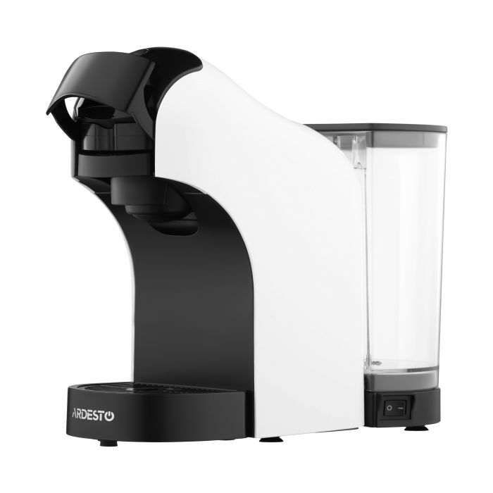 Кавоварка Ardesto капсульна, 0.8л,  капсули Nespresso, Nescafe Dolce Gusto, мелена кава, сенсорне керування, білий