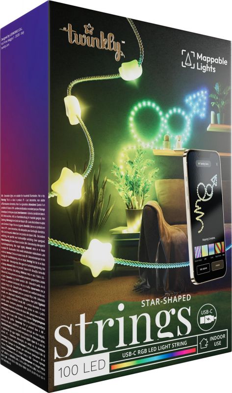 Гірлянда Smart LED Twinkly Strings Star RGB 100 IP20 6м USB-C кабель прозорий