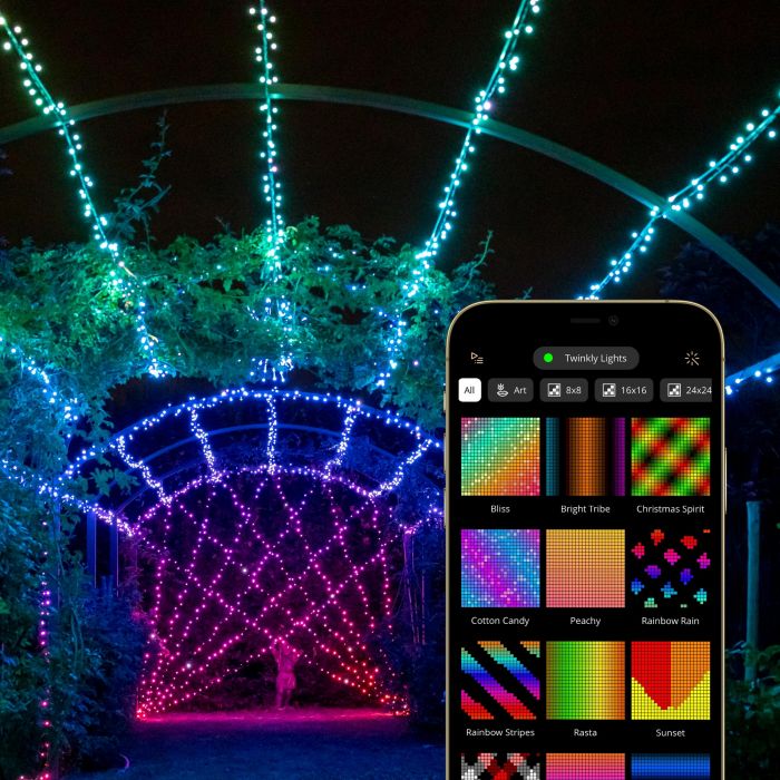Гірлянда Smart LED Twinkly Dots Lights RGB 200 IP44 20м USB-C кабель чорний