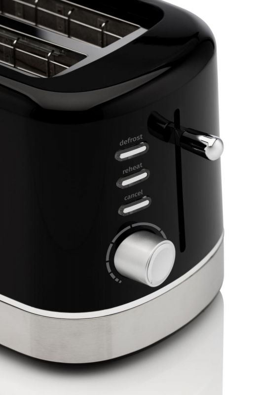 Тостер Gorenje 850Вт, підігрів, розморожування, пластик, чорний