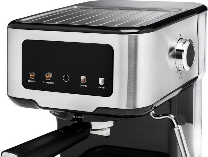 Кавоварка Gorenje ріжкова 1.5л, мелена, ручний капучинатор, нерж