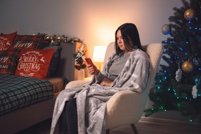 Плед Ardesto Christmas Flannel, 160х200см, 100% поліестер, ялинки