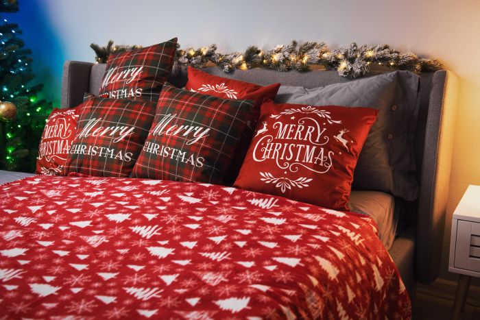 Плед Ardesto Christmas Fleece 130x160см, 100% поліестер, засніжені ялинки