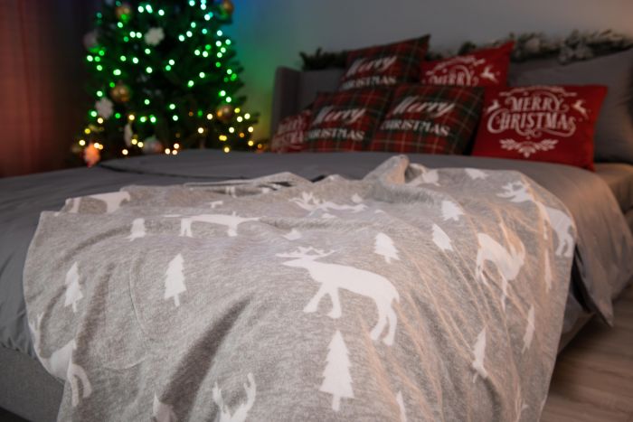 Плед Ardesto Christmas Fleece 130x160см, 100% поліестер, олені
