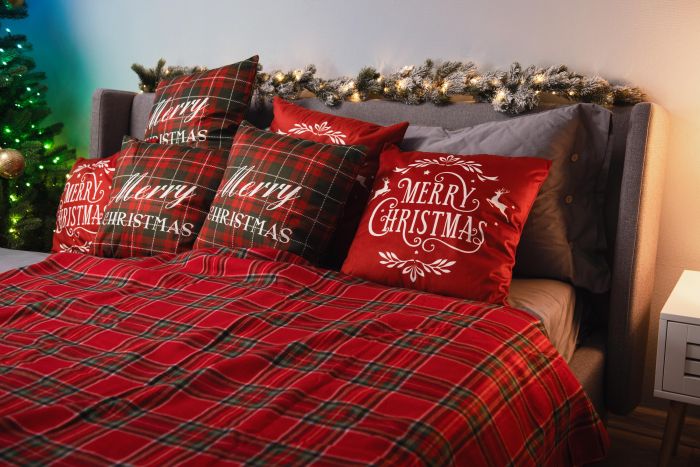 Плед Ardesto Christmas Fleece 130x160см, 100% поліестер, клітинка, червоний