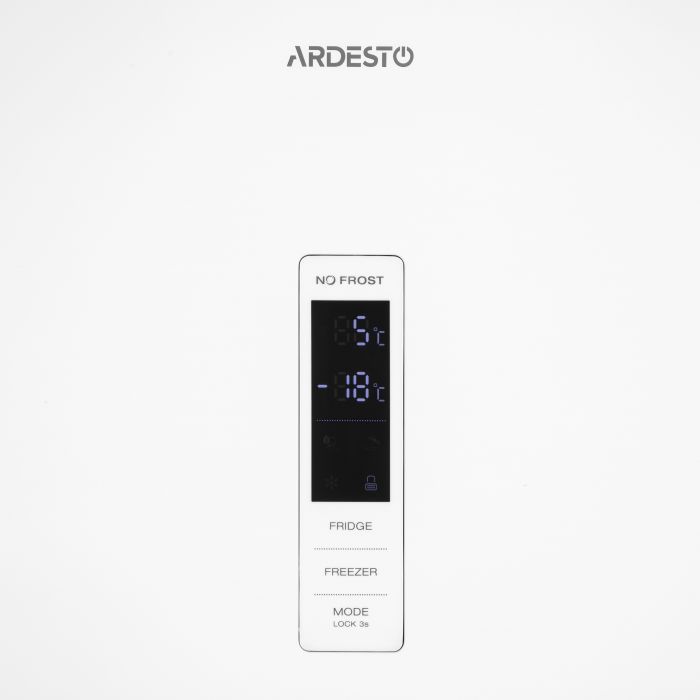 Холодильник ARDESTO з нижн. мороз., 195x60х67, холод.відд.-245л, мороз.відд.-97л, 2дв., А+, NF, диспл зовн., зона св-ті, білий