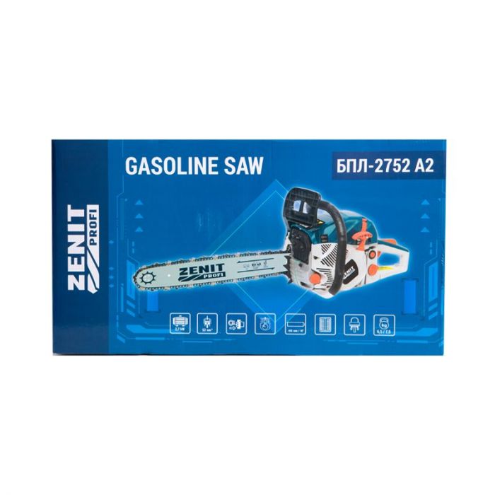 Пила ланцюгова бензинова Зеніт Профі БПЛ-2752 А2 45см 52см3 6.5кг