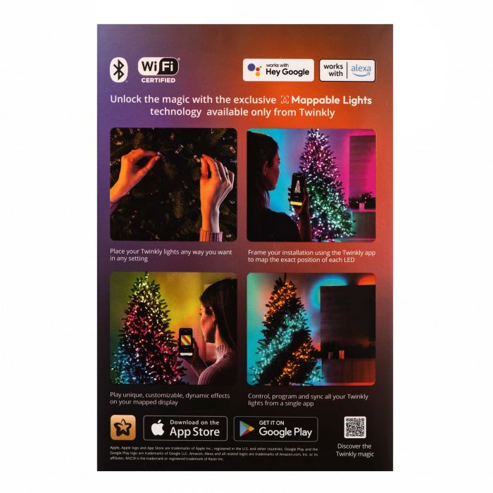 Гірлянда Smart LED Twinkly Strings Candle RGB 200 IP20 12м USB-C кабель прозорий