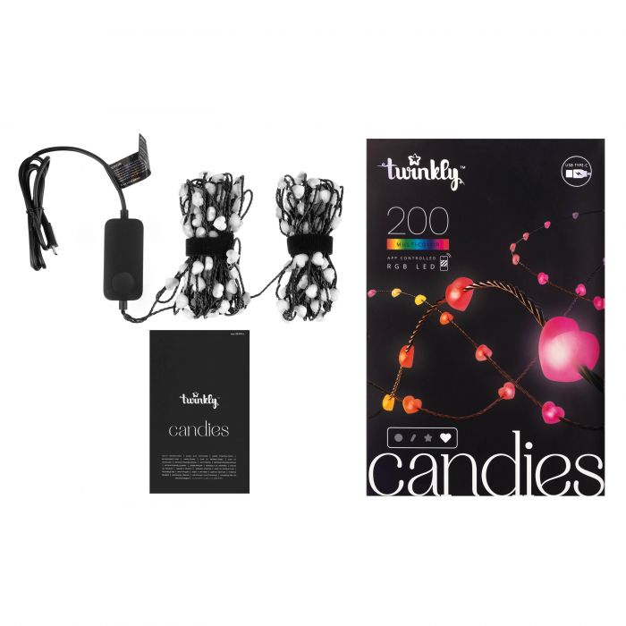 Гірлянда Smart LED Twinkly Candies Heart RGB 200 IP20 12м USB-C кабель зелений